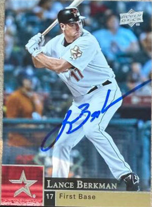 Lance Berkman Signed 2009 Upper Deck Baseball Card - Houston Astros #153