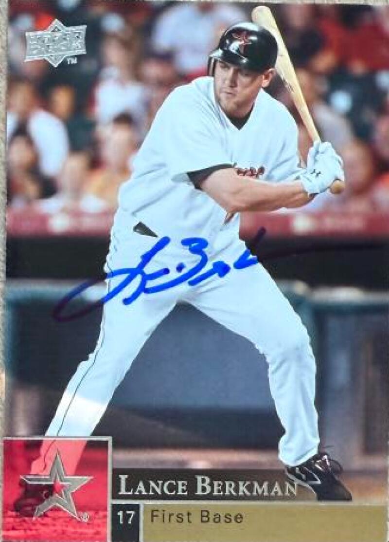 Lance Berkman Signed 2009 Upper Deck Baseball Card - Houston Astros #665