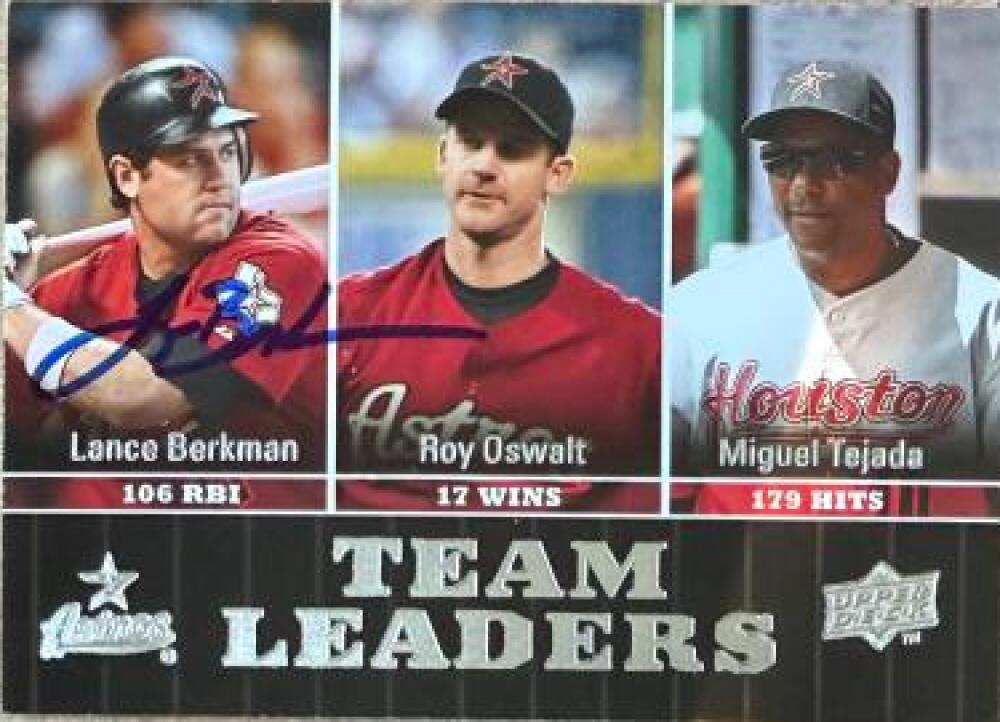 Lance Berkman Signed 2009 Upper Deck Baseball Card - Houston Astros #446