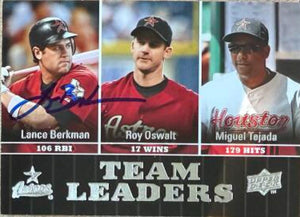 Lance Berkman Signed 2009 Upper Deck Baseball Card - Houston Astros #446