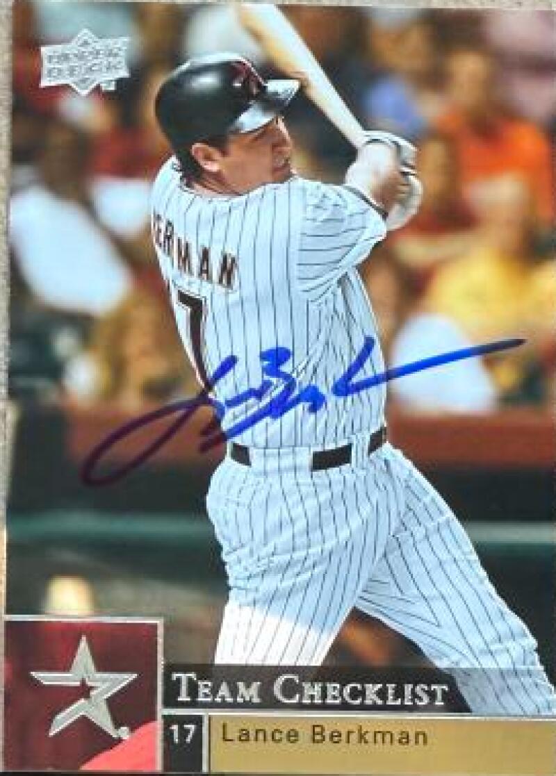 Lance Berkman Signed 2009 Upper Deck Baseball Card - Houston Astros #477