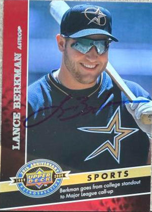 Lance Berkman Signed 2009 Upper Deck 20th Anniversary Baseball Card - Houston Astros #1361