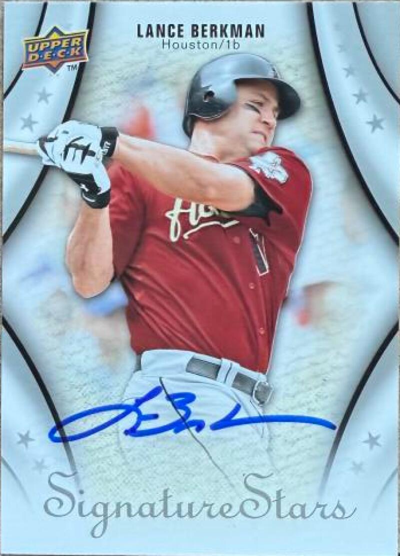 Lance Berkman Signed 2009 Upper Deck Signature Stars Baseball Card - Houston Astros #75