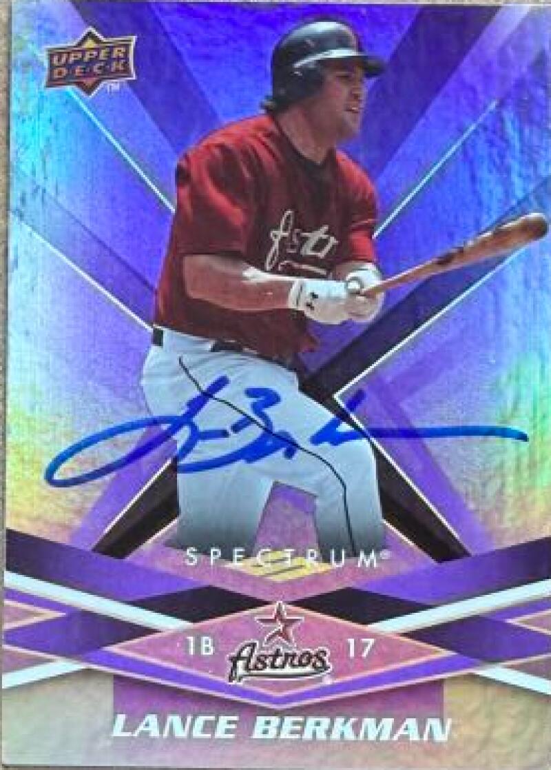 Lance Berkman Signed 2009 Upper Deck Spectrum Baseball Card - Houston Astros #40