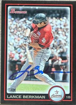 Lance Berkman Signed 2010 Bowman Baseball Card - Houston Astros #108