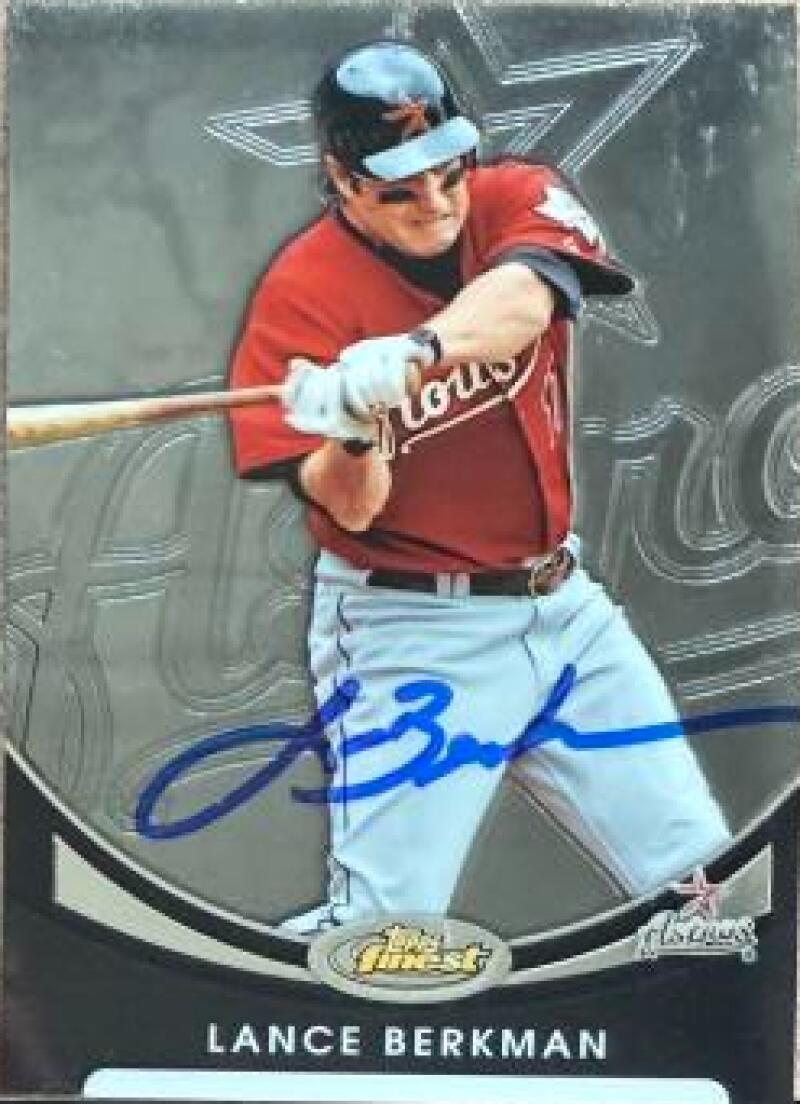 Lance Berkman Signed 2010 Topps Finest Baseball Card - Houston Astros #84