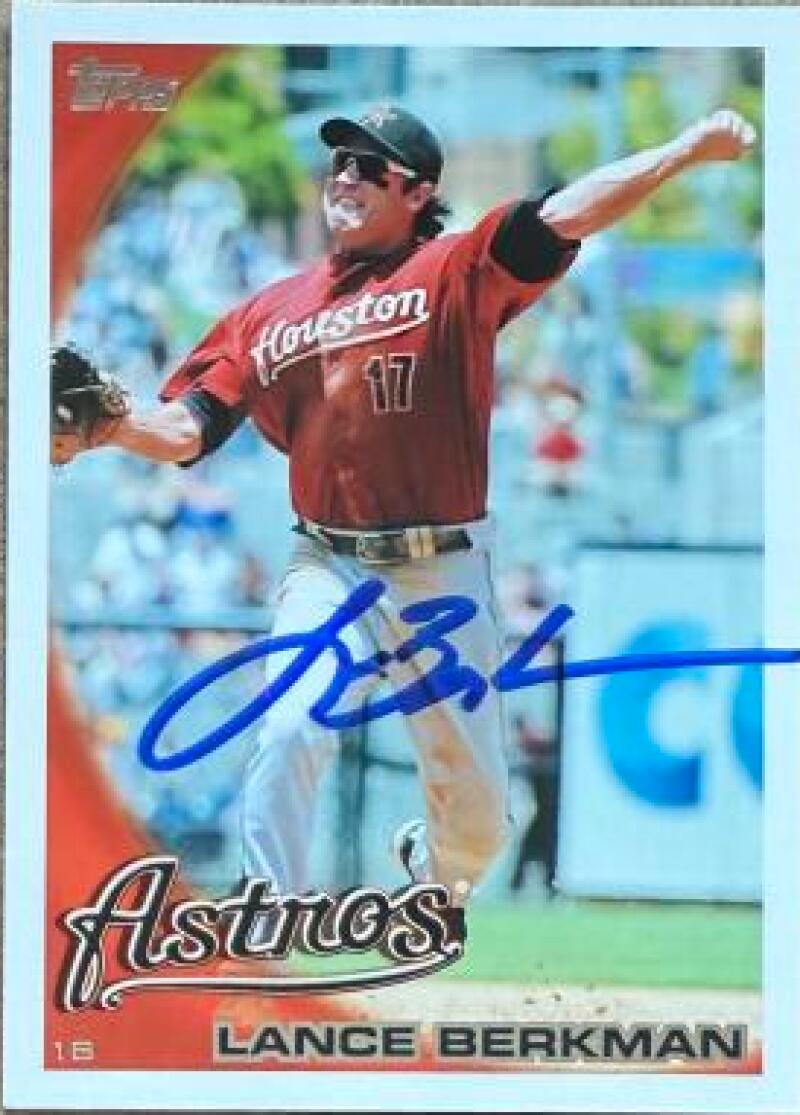 Lance Berkman Signed 2010 Topps Baseball Card - Houston Astros #245