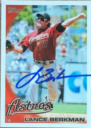 Lance Berkman Signed 2010 Topps Baseball Card - Houston Astros #245