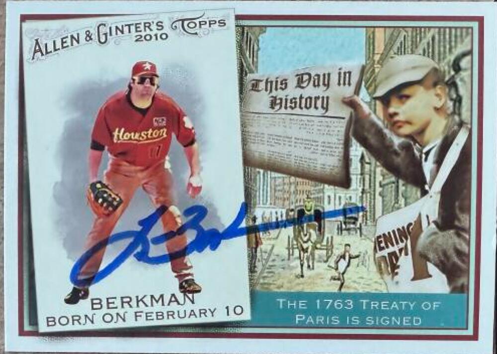 Lance Berkman Signed 2010 Topps Allen & Ginter - This Day in History Baseball Card - Houston Astros #TDH4