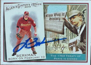 Lance Berkman Signed 2010 Topps Allen & Ginter - This Day in History Baseball Card - Houston Astros #TDH4
