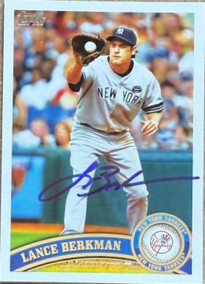 Lance Berkman Signed 2011 Topps Baseball Card - New York Yankees #144