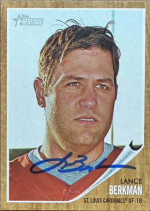 Lance Berkman Signed 2011 Topps Heritage Baseball Card - St Louis Cardinals #269