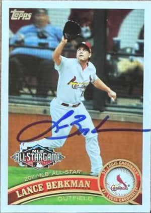 Lance Berkman Signed 2011 Topps Update Baseball Card - St Louis Cardinals #US52 AS