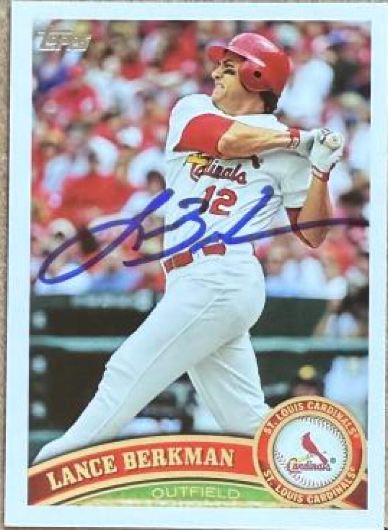 Lance Berkman Signed 2011 Topps Update Baseball Card - St Louis Cardinals #US330