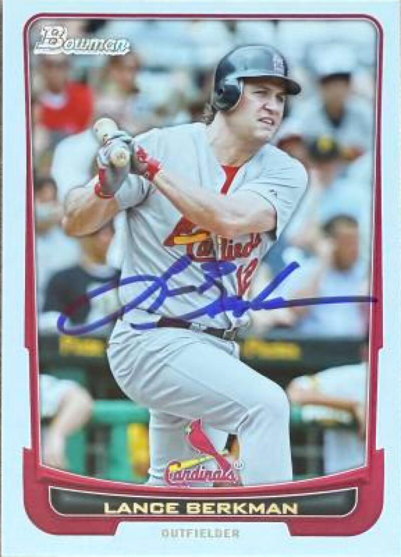 Lance Berkman Signed 2012 Bowman Baseball Card - St Louis Cardinals #36