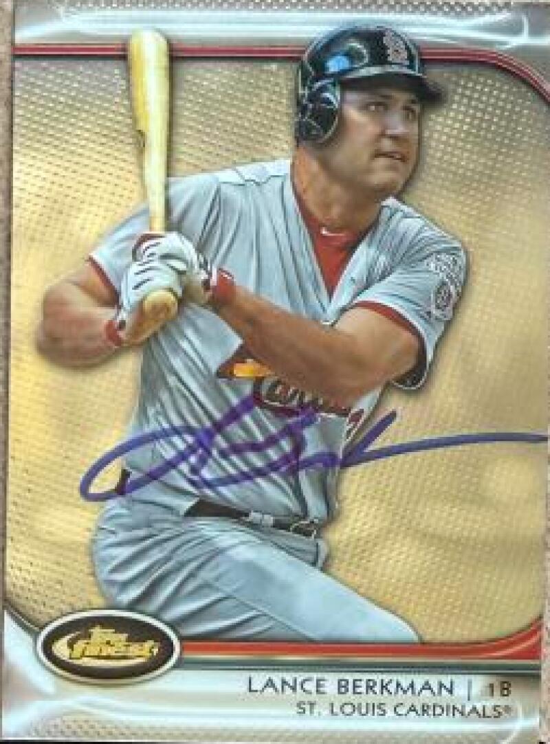 Lance Berkman Signed 2012 Topps Finest Baseball Card - St Louis Cardinals #46