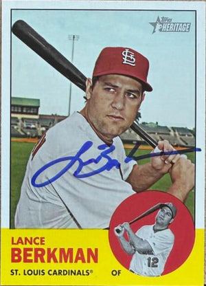 Lance Berkman Signed 2012 Topps Heritage Baseball Card - St Louis Cardinals #83