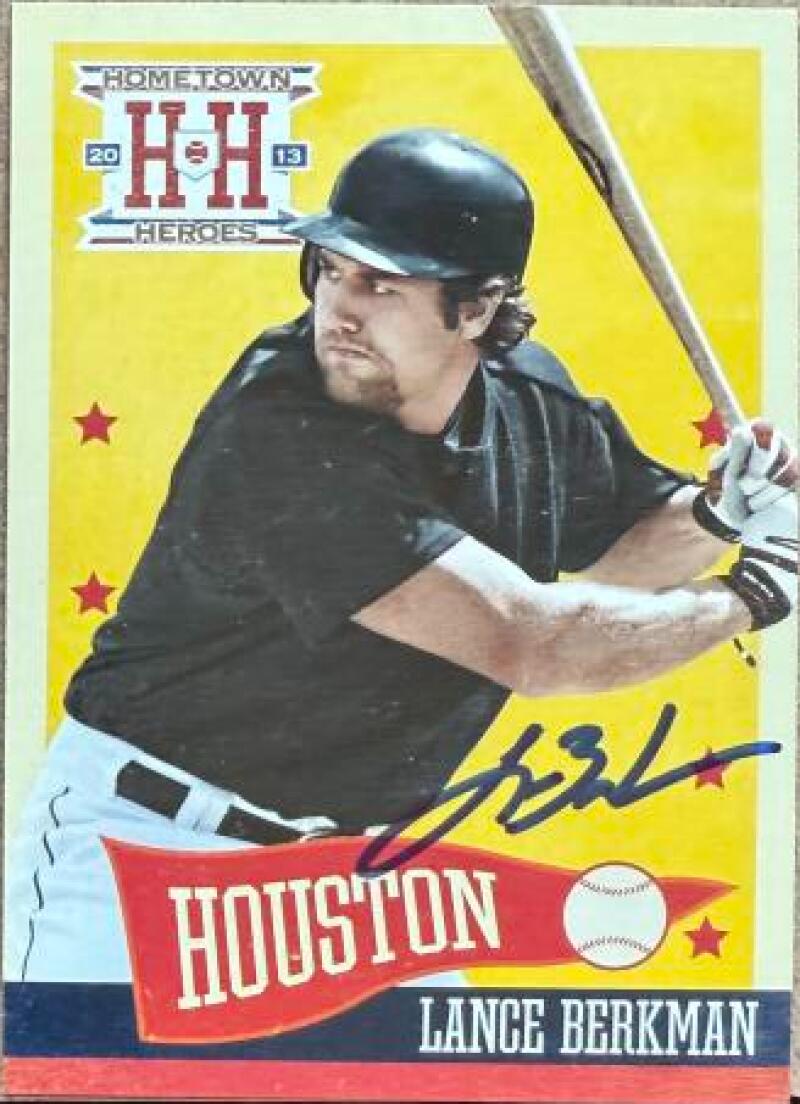 Lance Berkman Signed 2013 Panini Hometown Heroes Baseball Card - Houston Astros #210