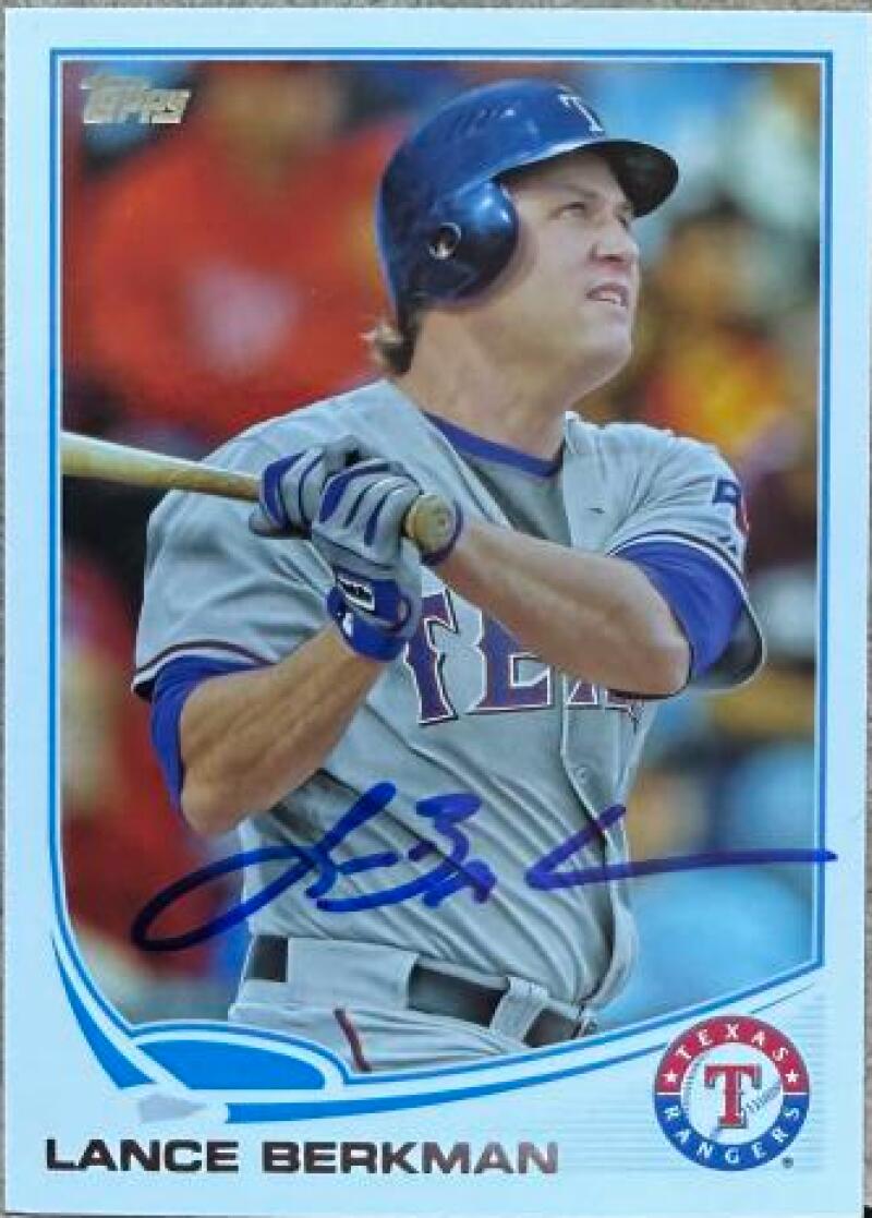 Lance Berkman Signed 2013 Topps Baseball Card - Texas Rangers #480