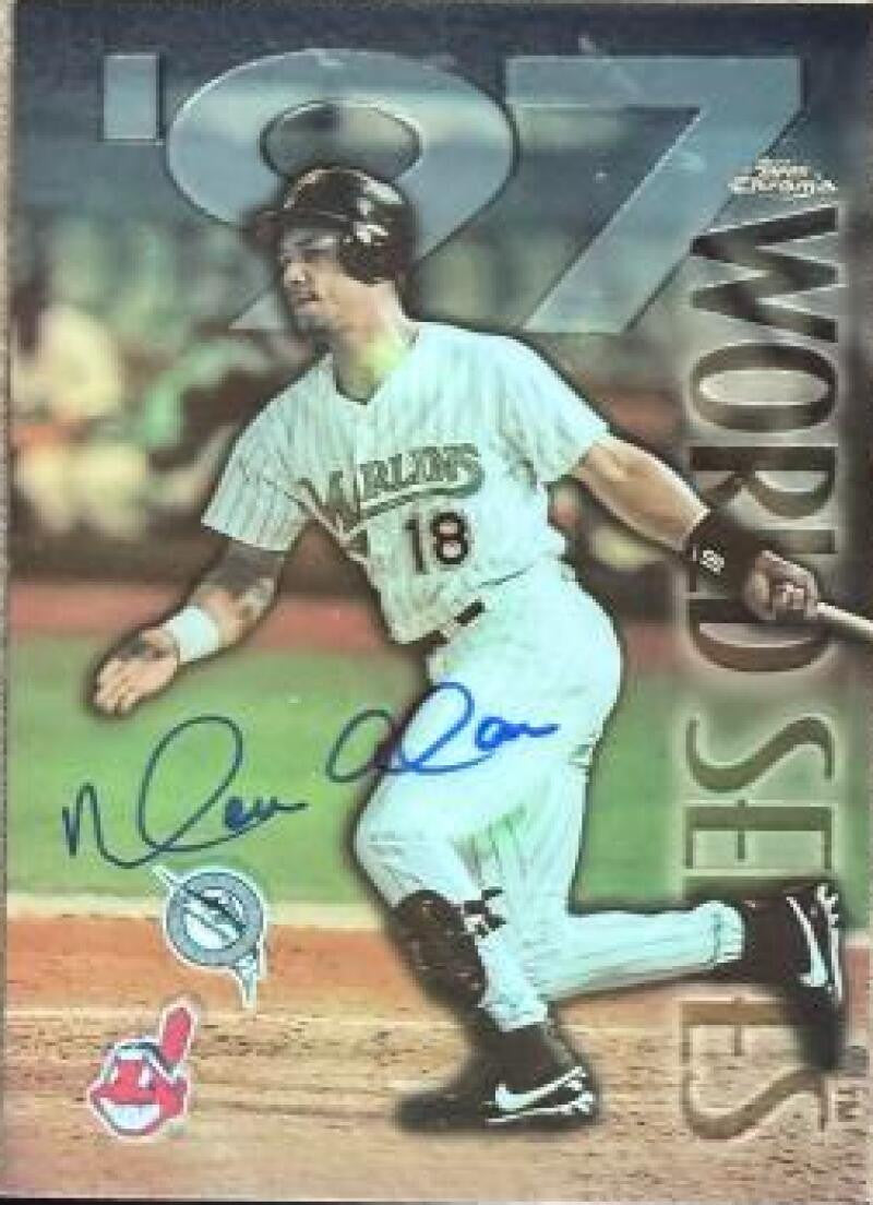 Carte de baseball Topps Chrome 1998 signée par Moises Alou - Houston Astros (WS)