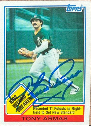 Tony Armas Signed 1983 Topps Baseball Card - Oakland A's #1