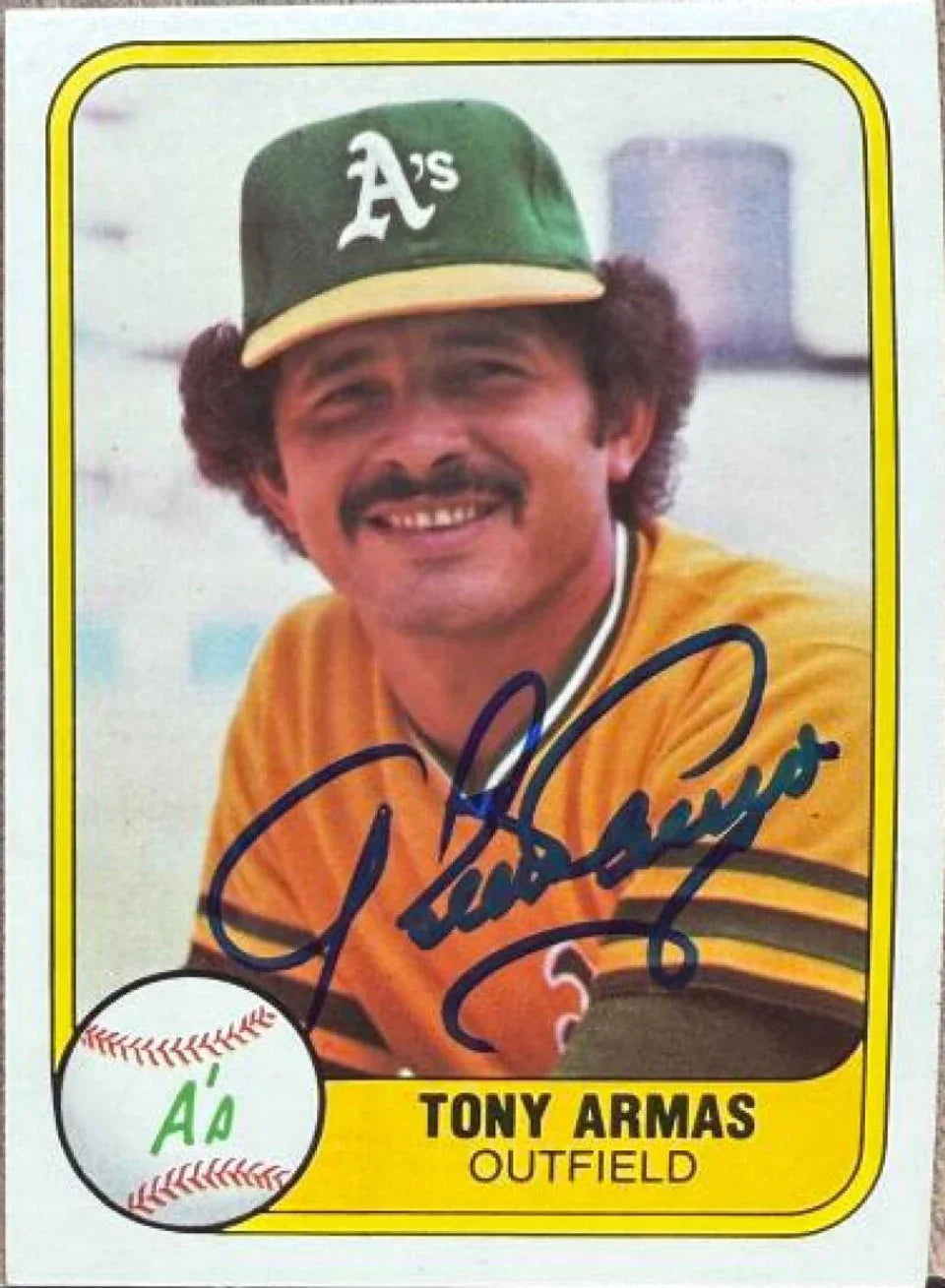 Tony Armas Signed 1981 Fleer Baseball Card - Oakland A's