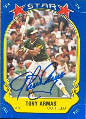 Tony Armas Signed 1981 Fleer Star Stickers Baseball Card - Oakland A's