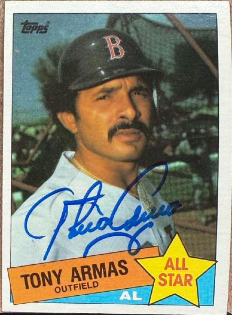 トニー・アルマス直筆サイン入り 1985年 Topps ベースボールカード - ボストン・レッドソックス #707