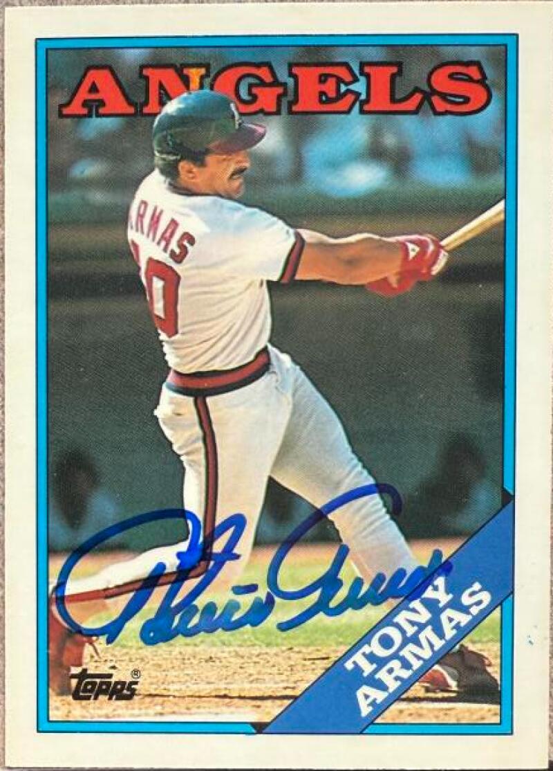 Carte de baseball Topps TIFFANY 1988 signée par Tony Armas - California Angels #761