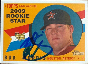 Carte de baseball Topps Heritage 2009 signée par Bud Norris - Houston Astros #519
