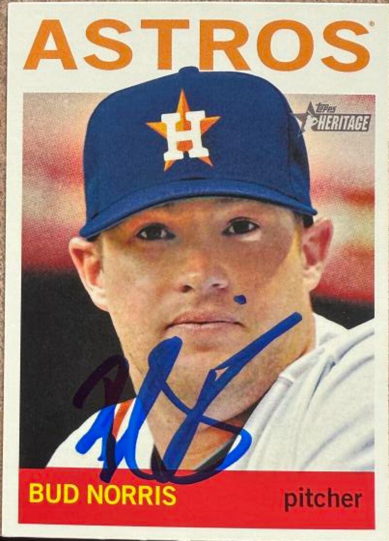 Bud Norris Signed 2013 Topps Heritage Baseball Card - Houston Astros #370