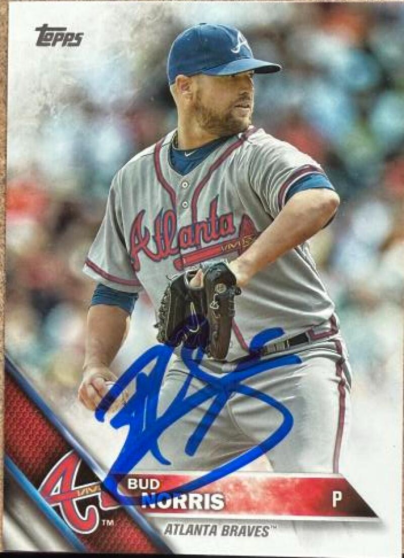 バド・ノリス直筆サイン入り 2016 Topps ベースボールカード - アトランタ・ブレーブス #370