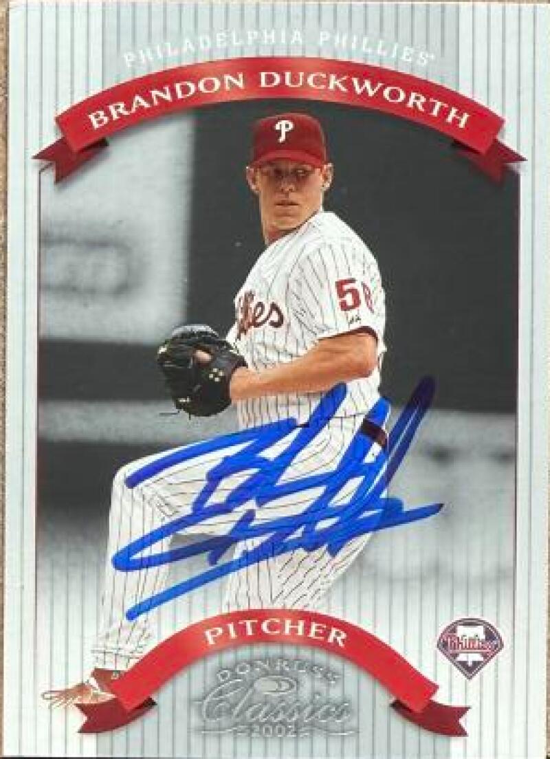 Brandon Duckworth Signed 2002 Donruss Classics Baseball Card - Philadelphia Phillies #24