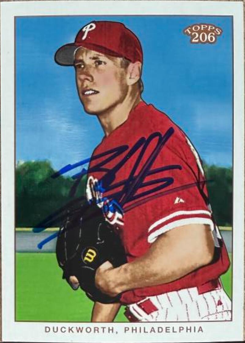Brandon Duckworth Signed 2002 Topps 206 Baseball Card - Philadelphia Phillies #131