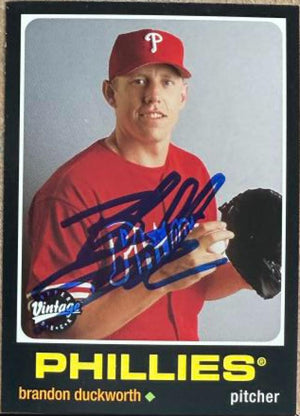 Carte de baseball vintage Upper Deck 2002 signée par Brandon Duckworth - Phillies de Philadelphie n° 239