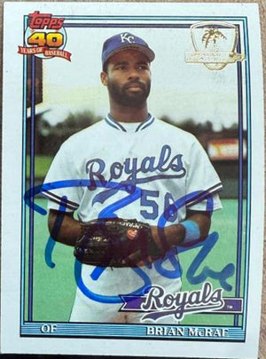Carte de baseball Topps Operation Desert Shield 1991 signée par Brian McRae - Kansas City Royals n° 222
