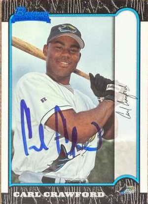 Carte de baseball Bowman 1999 signée par Carl Crawford - Tampa Bay Rays #440 RC