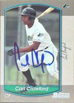 Carte de baseball Bowman 2000 signée par Carl Crawford - Rays de Tampa Bay n° 199