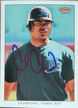 Carte de baseball Topps 206 de 2002 signée par Carl Crawford - Rays de Tampa Bay n° 363