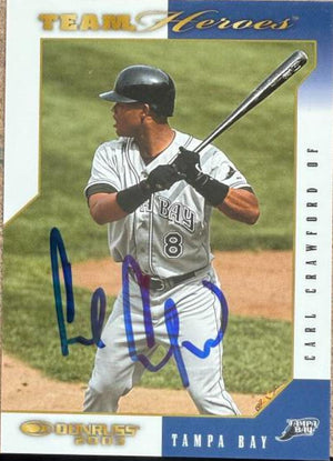 Carte de baseball Donruss Team Heroes 2003 signée par Carl Crawford - Tampa Bay Rays #503
