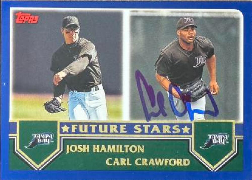Carl Crawford Signed 2003 Topps Baseball Card - Tampa Bay Rays #325 FS