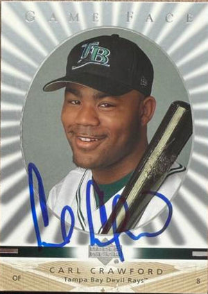 Carte de baseball Upper Deck Game Face signée par Carl Crawford (2003) - Tampa Bay Rays n° 109