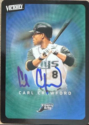 Carte de baseball Upper Deck Victory 2003 signée par Carl Crawford - Tampa Bay Rays #91