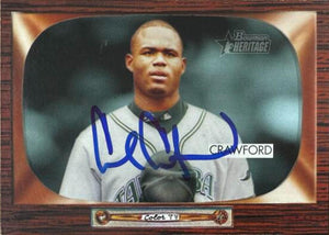 Carte de baseball Bowman Heritage 2004 signée par Carl Crawford - Rays de Tampa Bay n° 78