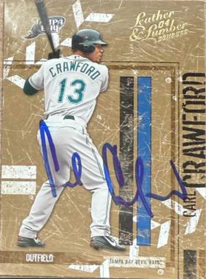 Carte de baseball Donruss Leather &amp; Lumber 2004 signée par Carl Crawford - Tampa Bay Rays n° 139