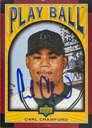 Carte de baseball Upper Deck Play Ball 2004 signée par Carl Crawford - Tampa Bay Rays #123