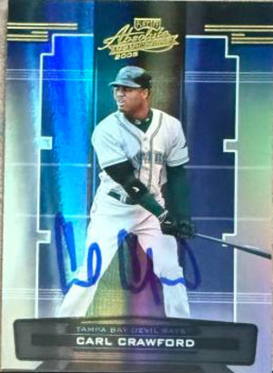 Carl Crawford Signed 2005 Playoff Absolute Memorabilia Baseball Card - Tampa Bay Rays #14