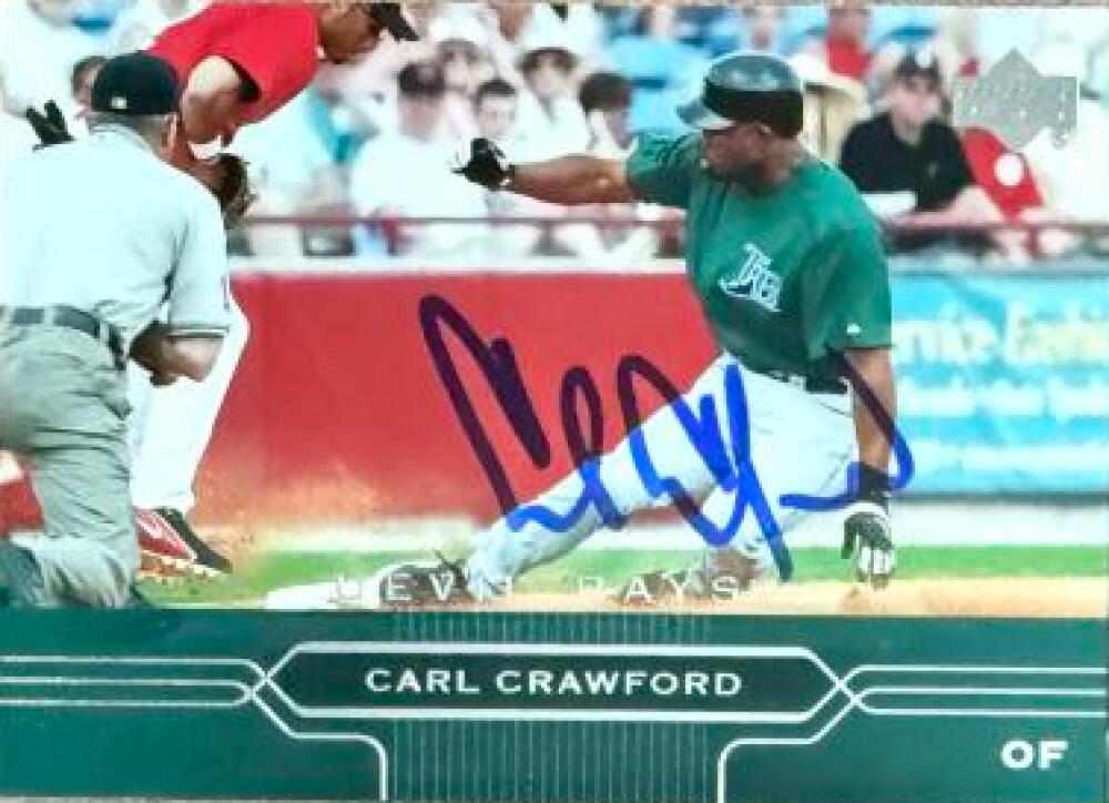 Carl Crawford Signed 2005 Upper Deck Baseball Card - Tampa Bay Rays #192