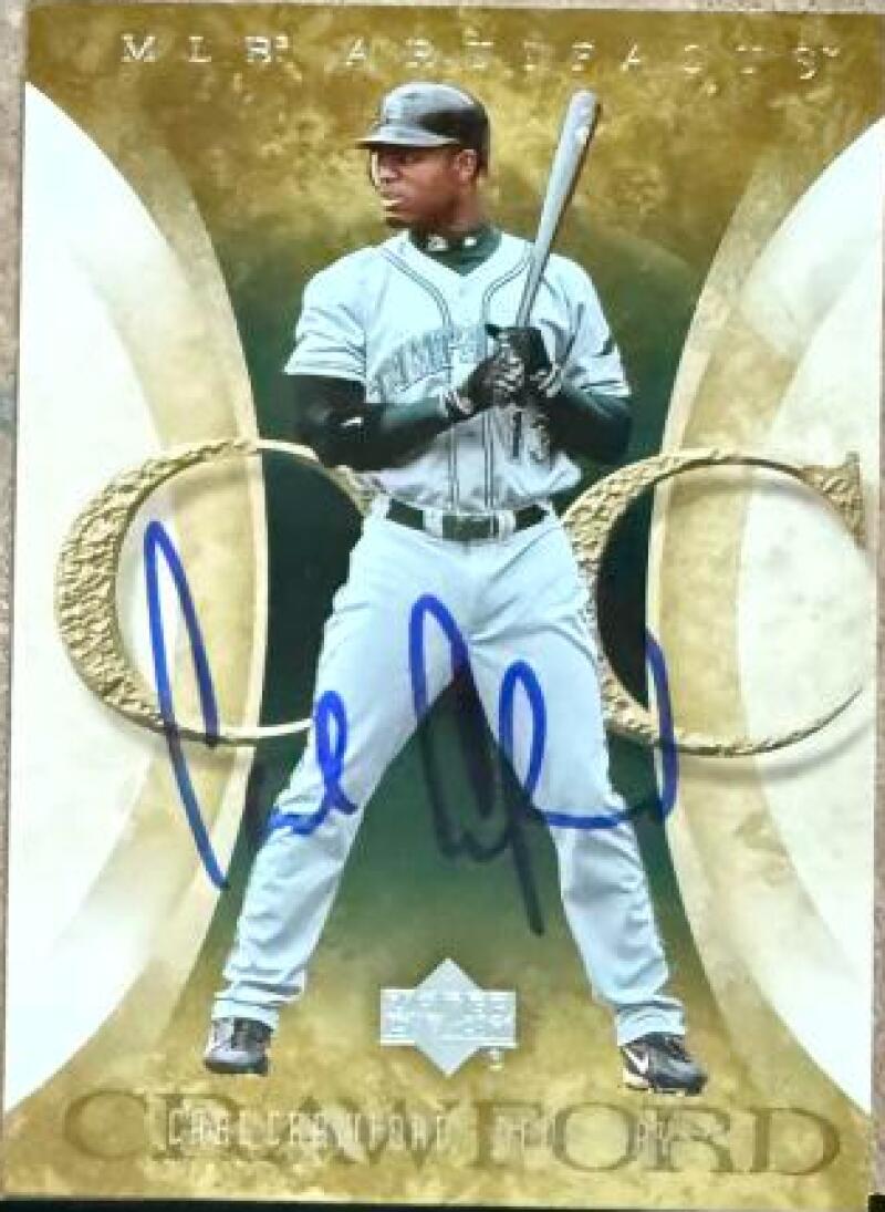 Carl Crawford Signed 2005 Upper Deck Artifacts Baseball Card - Tampa Bay Rays #17