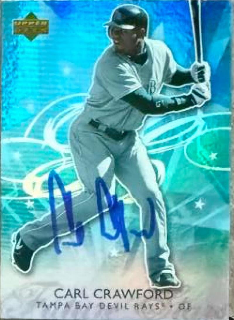 Carl Crawford Signed 2006 Upper Deck Future Stars Baseball Card - Tampa Bay Rays #67